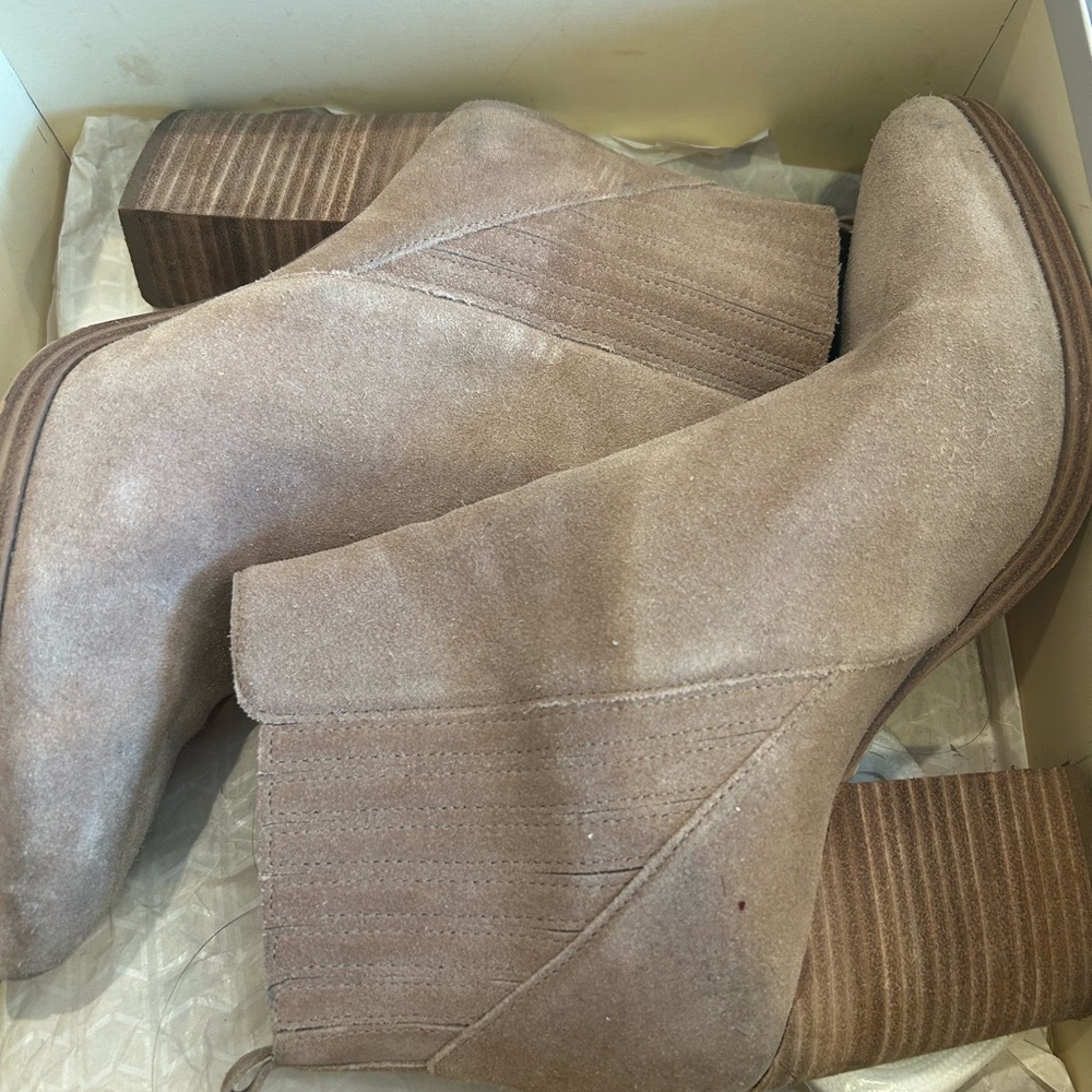 Marc Fisher Suede Ankle Booties - Taupe